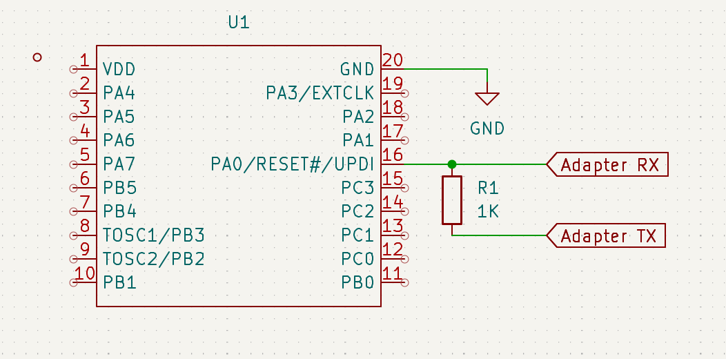 schematics of my attiny1616 to serial adapter